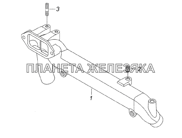 7406.1115110-20 Тройник КамАЗ-6522 (Euro-2, 3)